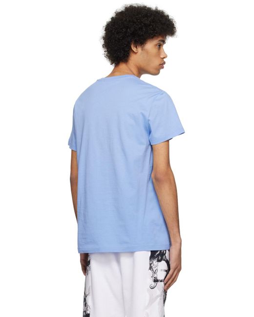 Versace Blue Watercolor Couture T-shirt for men