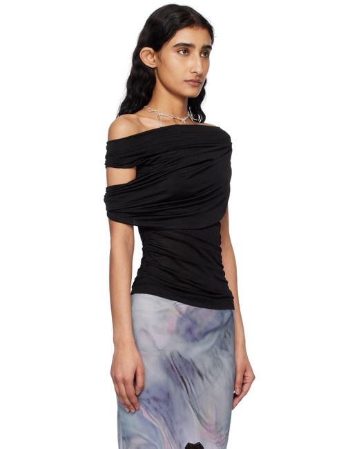 Blumarine Black Jersey Sablé Blouse