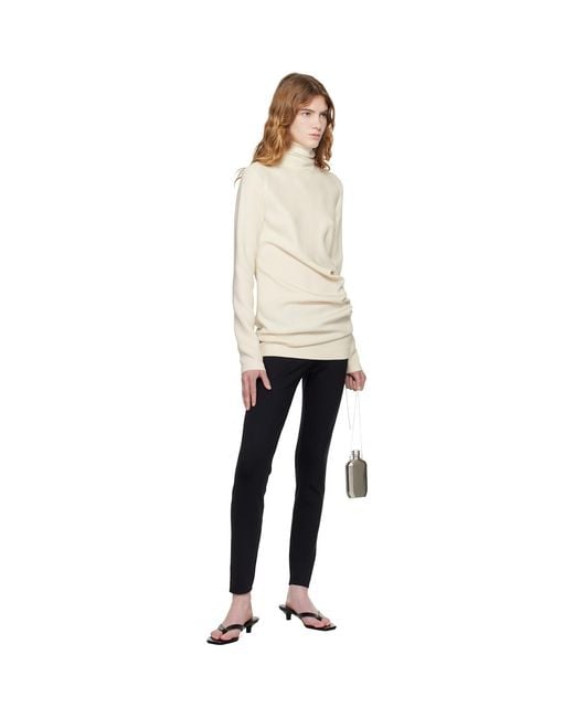 Totême Natural Off- High-Neck Twist Blouse