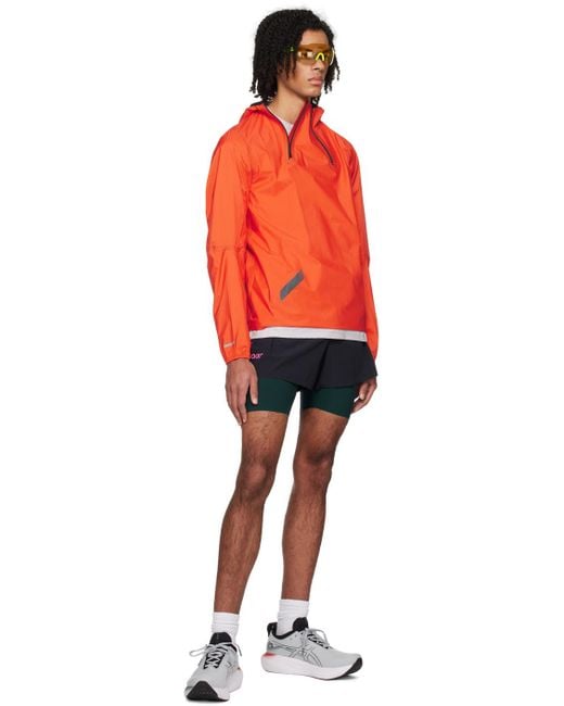 Soar Running Orange Trail Rain Jacket for men