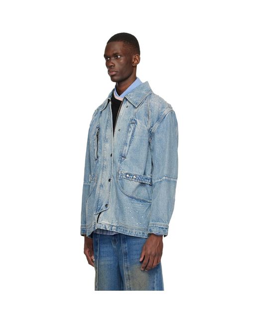 ANDERSSON BELL Blue Jeweled Denim Jacket for men