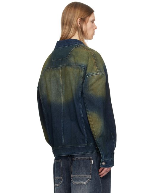 Juun.J Blue Zipper Trucker Denim Jacket for men