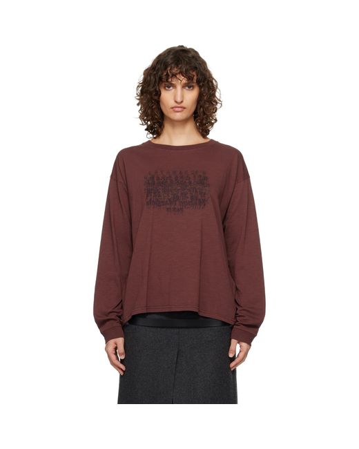 Maison Margiela Purple Burgundy Cotton Numerical T-Shirt