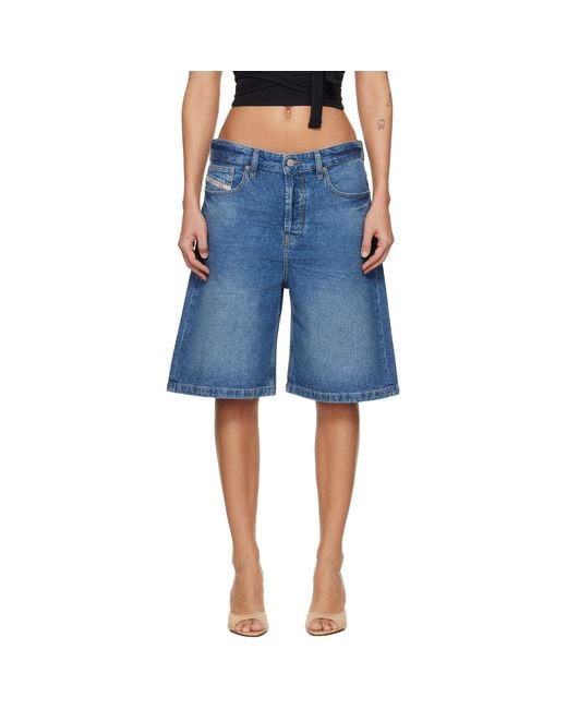 DIESEL Blue Clean-Washed Denim Shorts