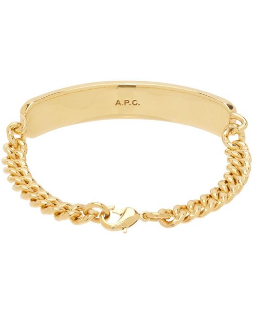 A.P.C. Black . Gold Darwin Curb Chain Bracelet for men