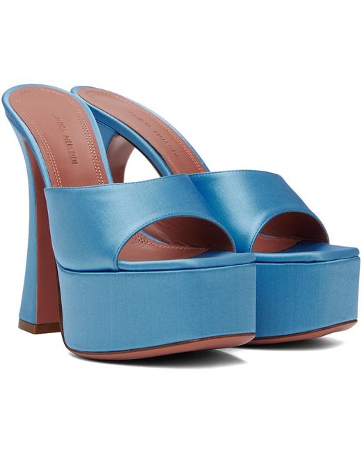 AMINA MUADDI Blue Dalida Heeled Sandals