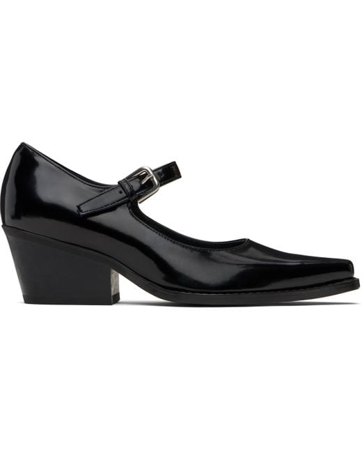 OPEN YY Black Western Mary Jane Heels