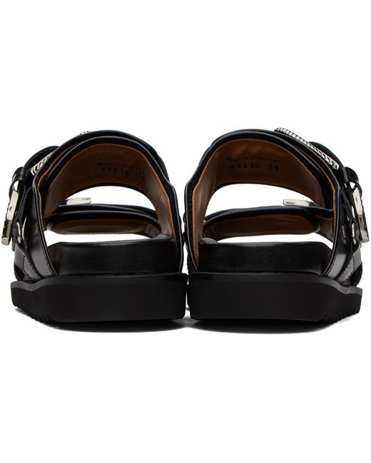 Toga Virilis Black Polished Sandals for men