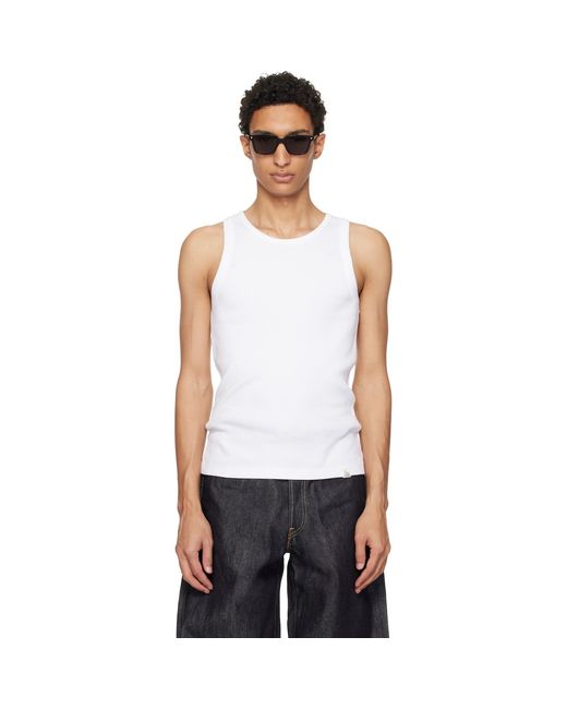 Merz B. Schwanen Iconic Ribbed Cotton Tank Top in White for Men | Lyst