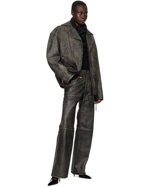Acne バイカー レザージャケット Black