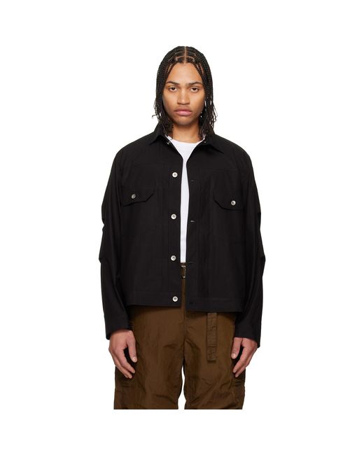 Sacai Black Cotton Typewriter Jacket for men