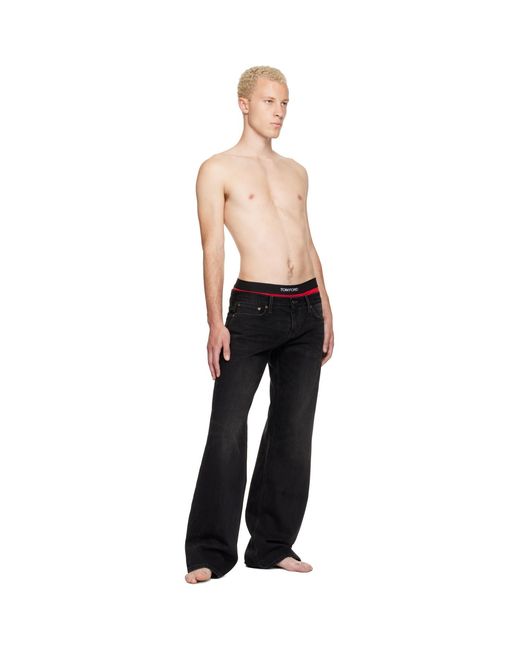 Raimundo Langlois Black Bootcut Jeans for men