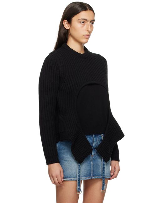 Off-White c/o Virgil Abloh Black Layered Ribbed-Knit Jumper