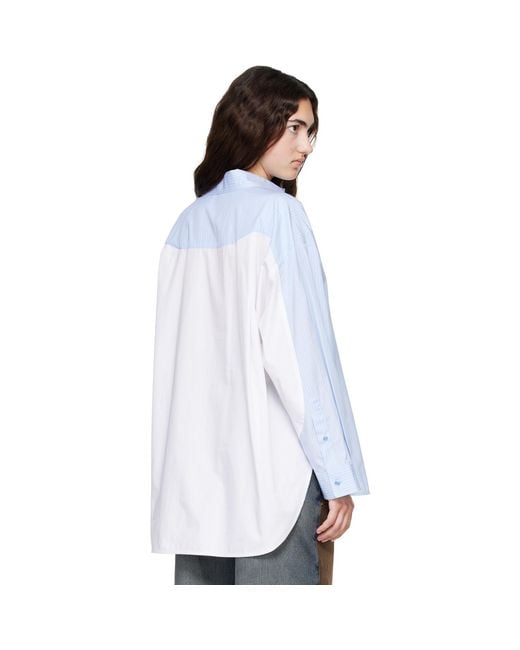 Off-White c/o Virgil Abloh Blue Mix Stripe Pop Lover Shirt