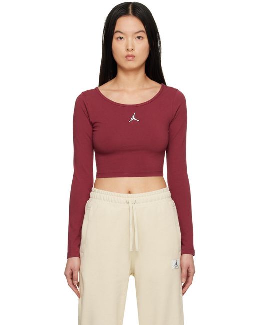 Nike バーガンディ Flight 長袖tシャツ Red