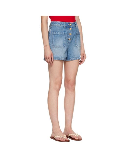Valentino Blue Patch Pocket Denim Shorts