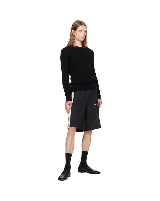 Palm Angels Black Classic Logo Track Shorts for men