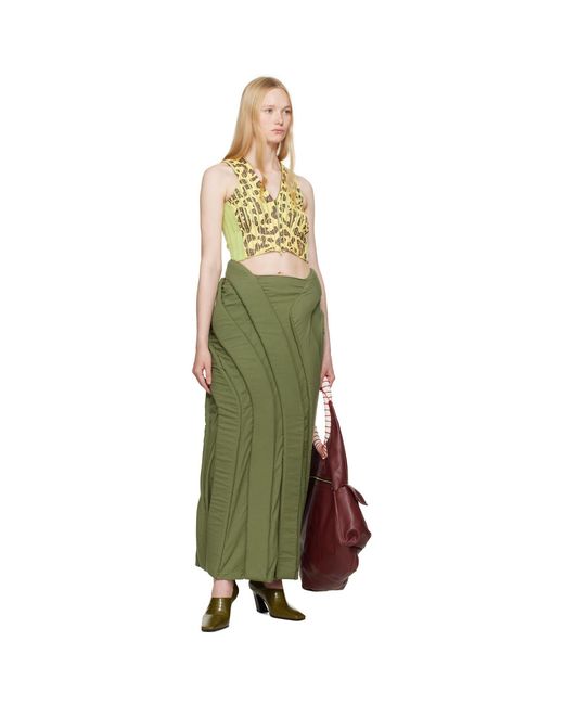 Stanley Raffington Green 3D Parametric Maxi Skirt