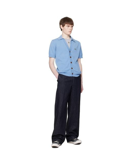 Vivienne Westwood Blue Polo Cardigan for men