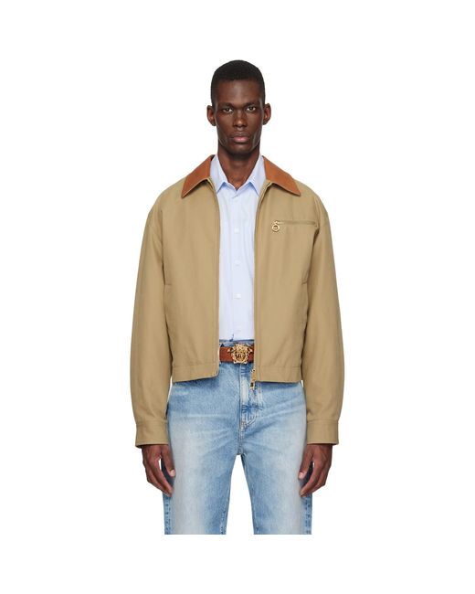 Versace Black Cotton Canvas Blouson Jacket for men