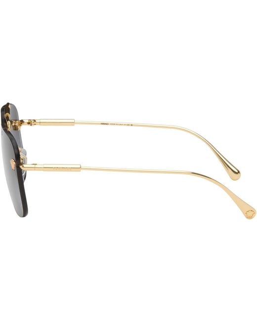 Versace Gray Medusa Pilot Sunglasses for men