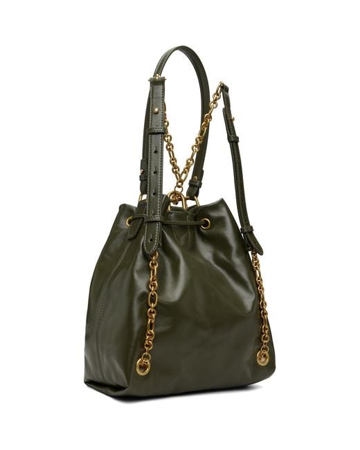 Balmain Green Pulse Calfskin Leather Backpack