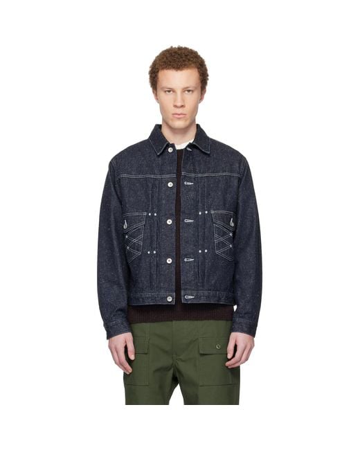 South2 West8 Blue Denim Trucker Jacket for men