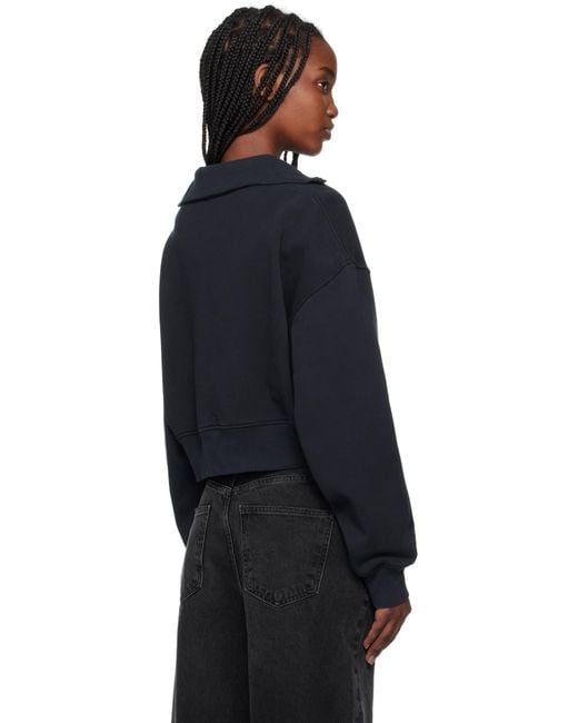 Agolde Blue Bethan Quarter Zip Sweatshirt