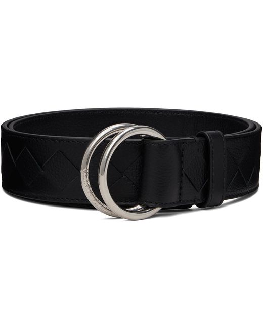 Bottega Veneta Black D-Ring Pebble Calf Belt for men