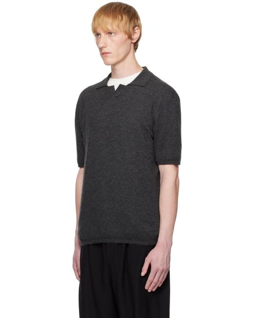 The Row Black Isao Polo for men