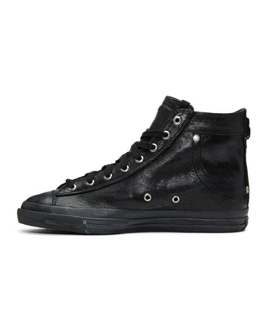 DIESEL Black Expo-zip High-top Sneakers for Men | Lyst