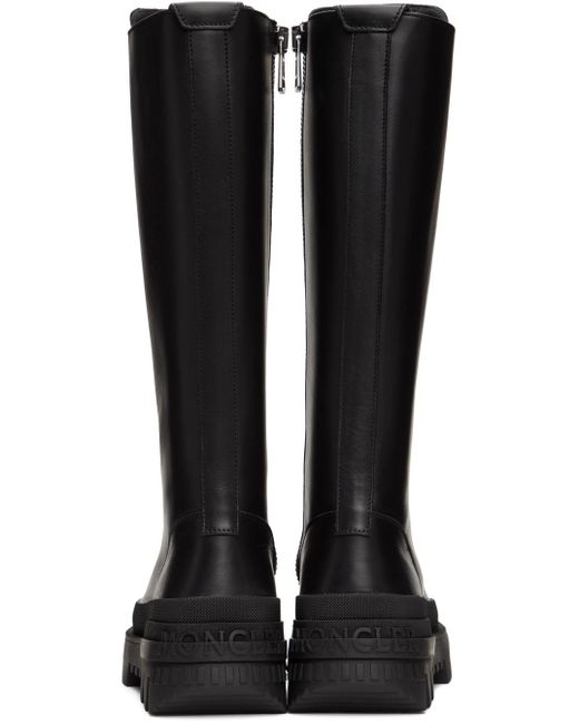 Moncler Black Normandy Knee-high Leather Boots