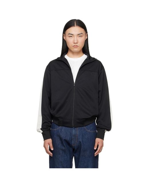 MM6 by Maison Margiela Black Striped Sleeves Track Jacket for men