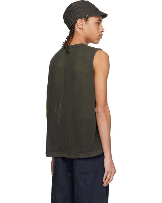 Jan Jan Van Essche Black O-Project Mesh Jersey Tank Top for men