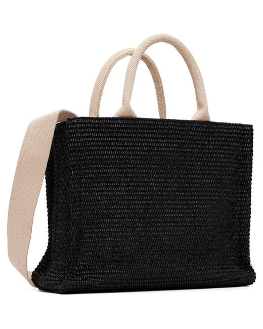 Marni Black Raffia-Effect Small Tote