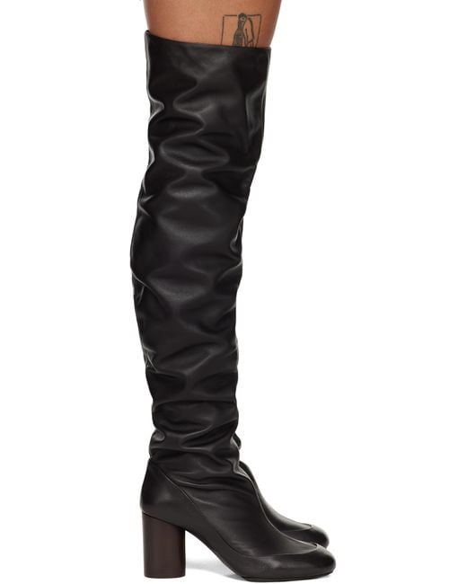 Lemaire Black Glove 80Mm Tall Boots