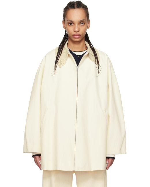 Blouson Blanc Cassé À Col En Crochet Cordera en coloris Natural