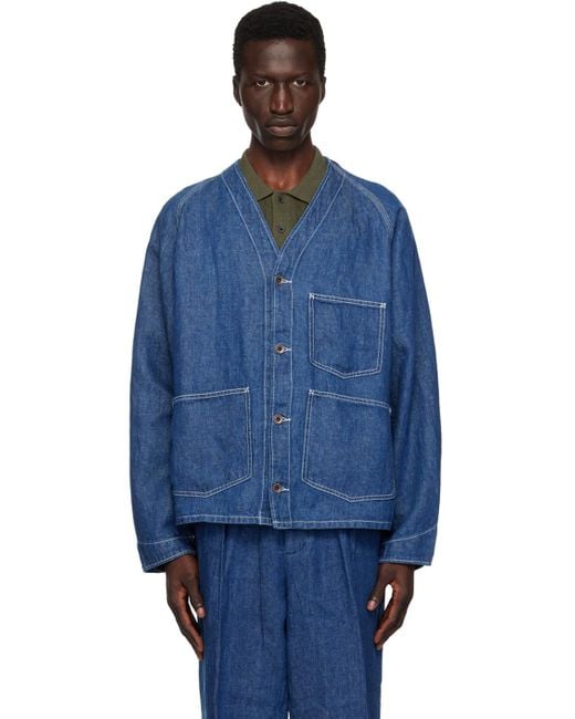 Beams Plus Blue Engineer Denim Jacket for men