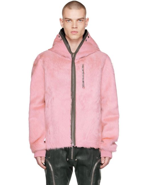 Rick Owens Pink Gimp Fur Jacket for Men | Lyst