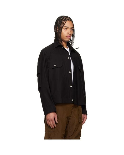 Sacai Black Cotton Typewriter Jacket for men