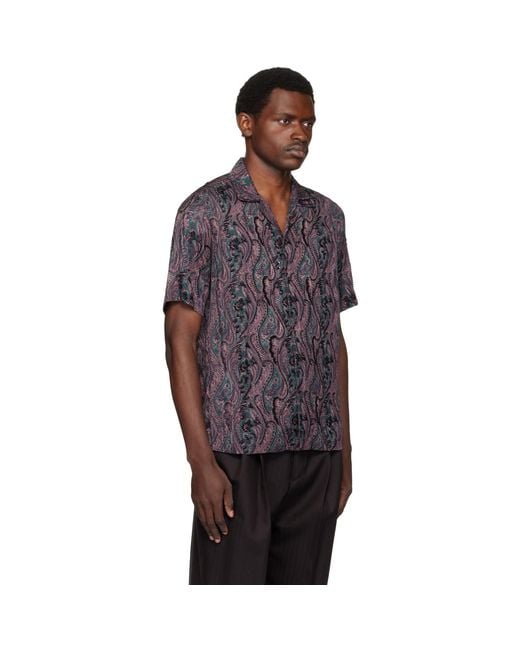 Dries Van Noten Purple Embroidered Shirt for men