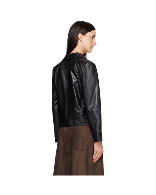 Max Mara Black Nepet Leather Jacket