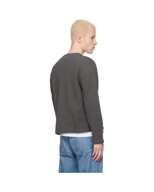 Lady White Co. Black Cropped V-Neck Sweater for men
