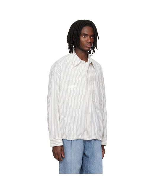 Wooyoungmi Black Stripe Patch Shirt for men