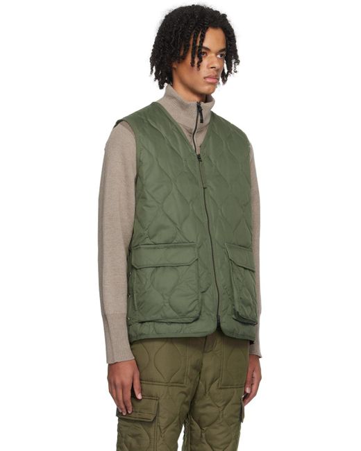 Taion Green Lace-up Down Vest for men