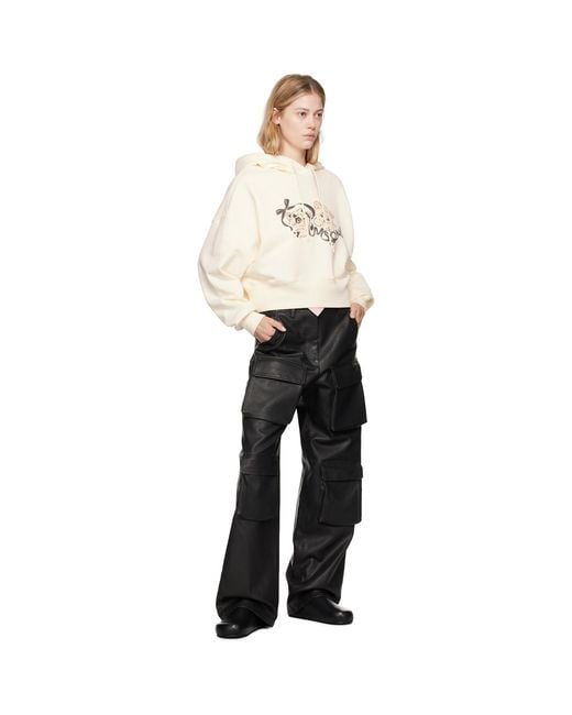 MSGM Black Pocket Faux-leather Cargo Pants