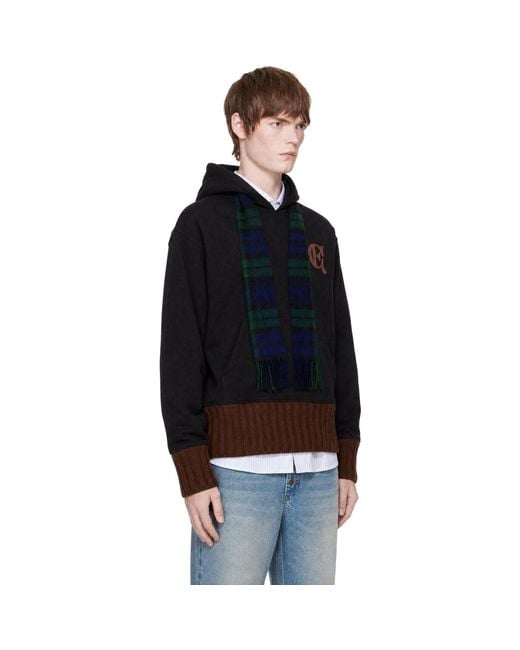 Egonlab Black Scarf Hoodie for men