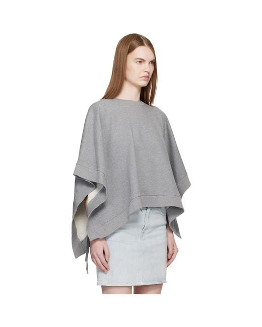 MM6 by Maison Margiela Gray Unbrushed Cotton Sweatshirt