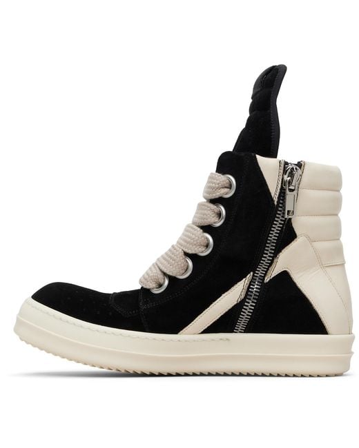 Rick Owens Black Temple Jumbolace Geobasket Sneakers for men