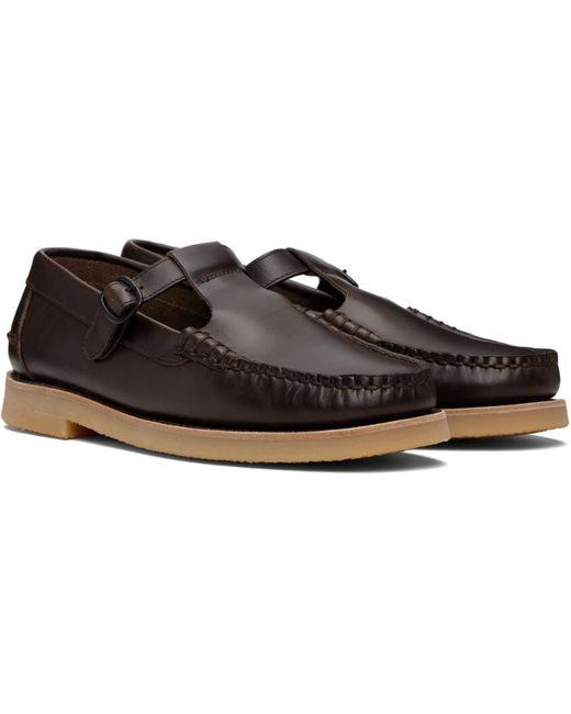 Hereu Black Alber Rubber Veg Tan Loafers for men